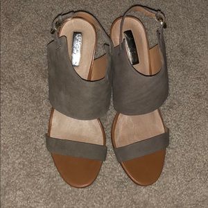 Never worn open toed wedges